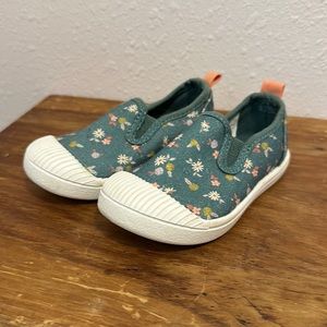 Girls slip on floral shoes